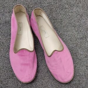 VIANI Milano Pink Velour Slip-on Flats